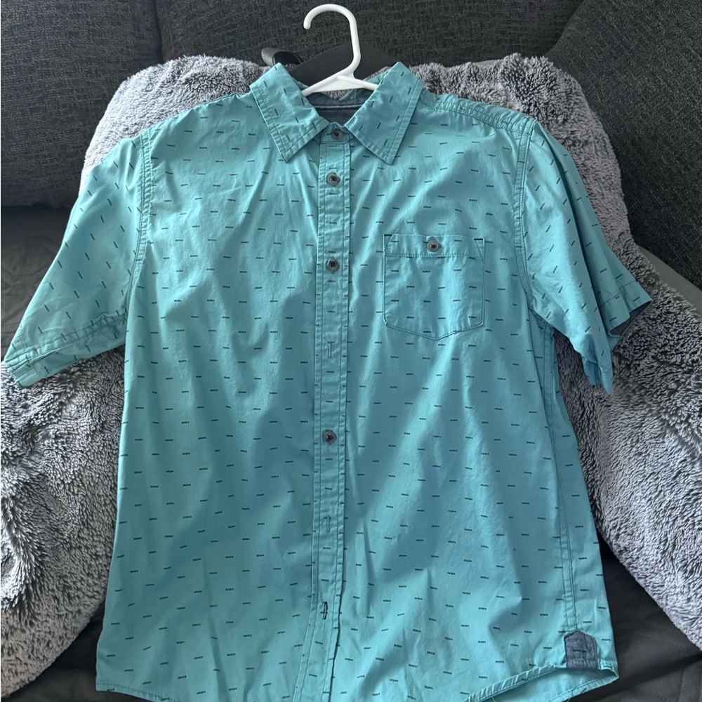 Kids Aqua Button Down Shirt